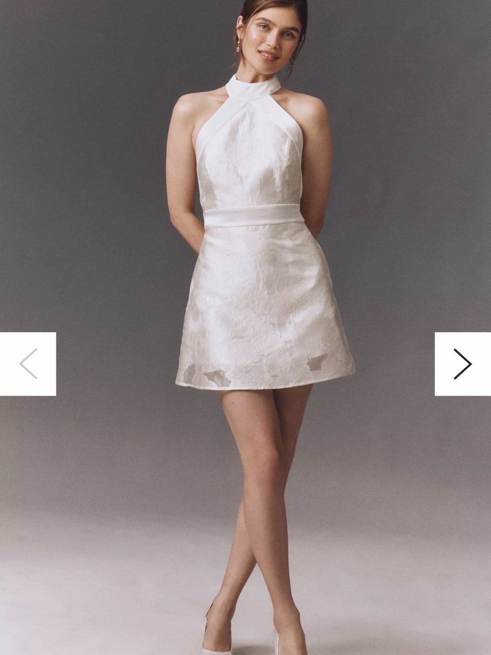 BHLDN White Halter Mini Dress